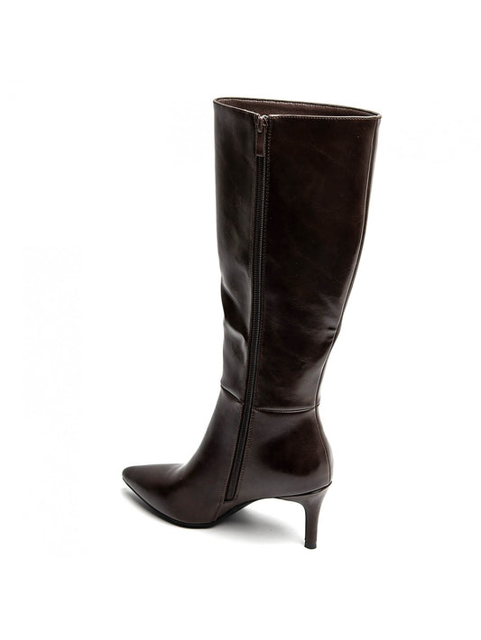 BOTA OLIVIA ALTA TACÓN KITTEN MARRÓN