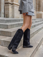 BOTA TERESA POLAINA TACHUELAS NEGRO