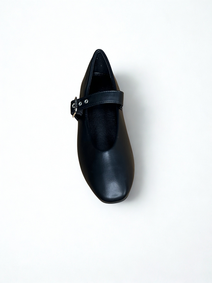 ZAPATO PLANO AMAYA HEBILLA NEGRO