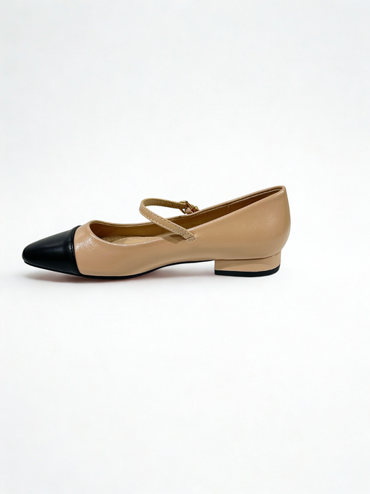ZAPATO PLANO LADY KHAKI/BLACK