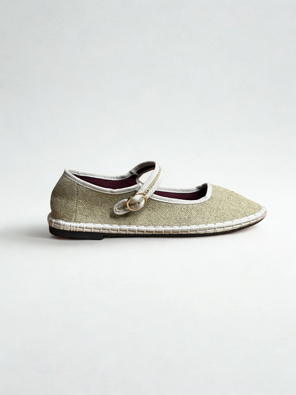 MERCEDITAS TAMARA TEXTIL OLIVE GREEN/BEIGE