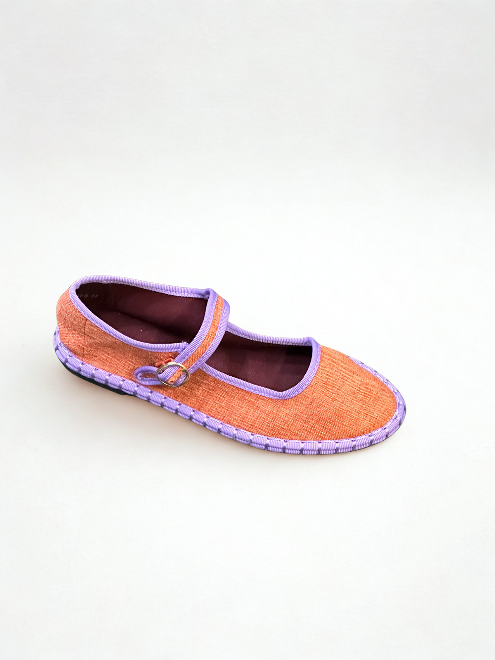 Tamara Textile Mary Janes in Orange/Purple